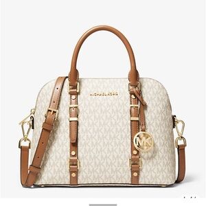 Michael Kors Cream and Tan Satchel